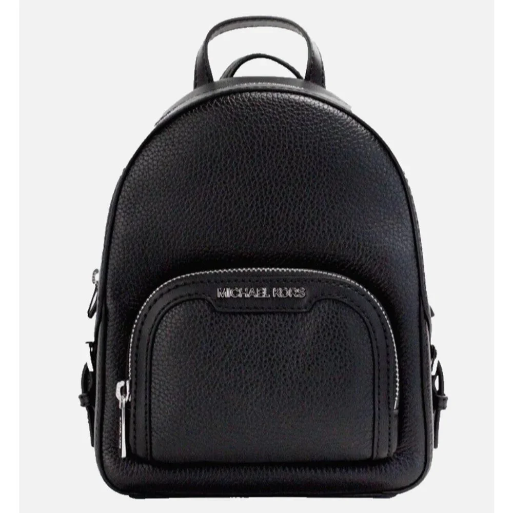 New Michael Kors Jaycee Extra-Small Pebbled Leather Convertible Backpack Black